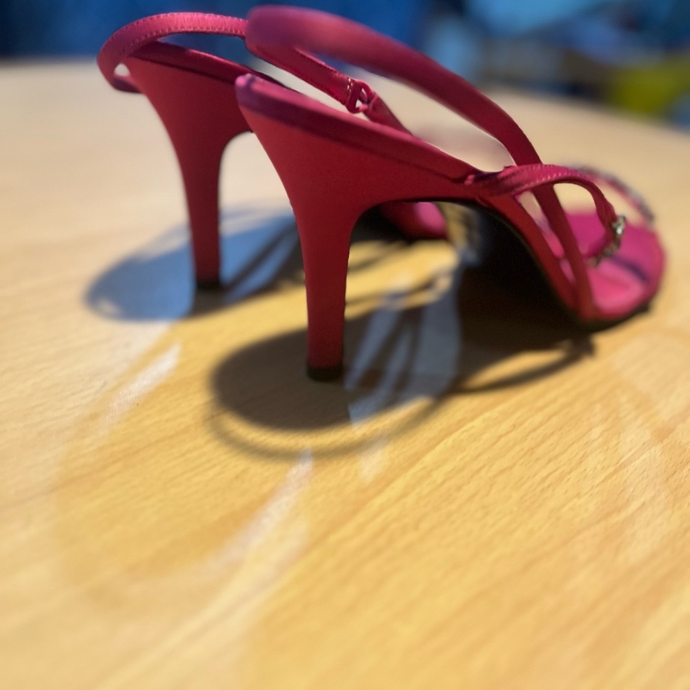 FIONI Pink Satin Heels with Jewels - Picture 6 of 16